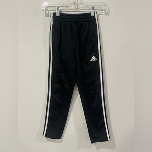 adidas Black Joggers with White Side Stripes - Kids